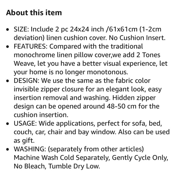 Luxury Home | Oversized Lined Linen Pillow Covers - Picture 4 of 4